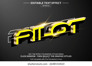 Pilot 3D editable text effect template