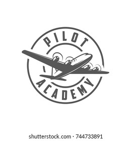 Pilot academy. Retro badge