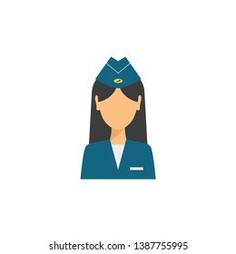 Pilot air plane crew girl icon