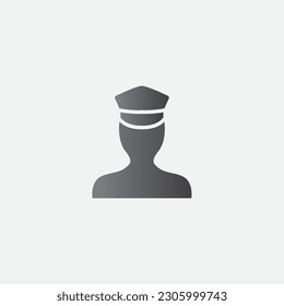 Pilot Airplane Icon Illustration Vector Editable Color