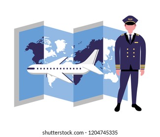 pilot airplane world map occupation labor