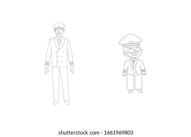 Pilot Airport Object Vector Outline Illustration