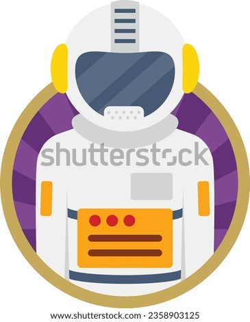 Pilot Astronauts Concept, Space Shuttle commanders Vector Round Icon Design, Professional uniform Symbol, Professional character occupations sign, Labor Day people Stock illustration