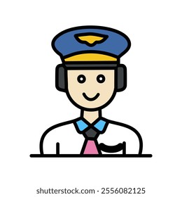 Pilot avatar character icon vector illustration design  fully editable vector