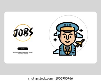 pilot avatar on white background, very suitable for learning media