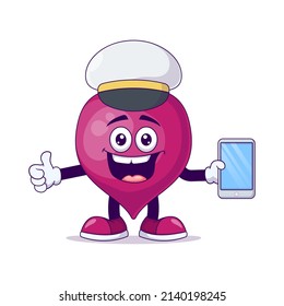Pilot beetroot cartoon mascot character vector illustration design