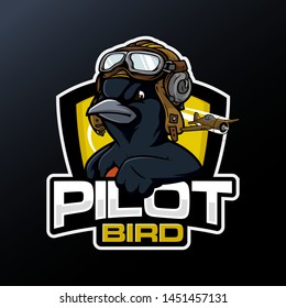 Pilot Bird Esport Mascot Logo