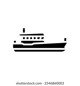 Pilotboot Schiff Glyphe Ikone Vektor. Lotsenschiff-Schild. einzelne Symbolgrafik