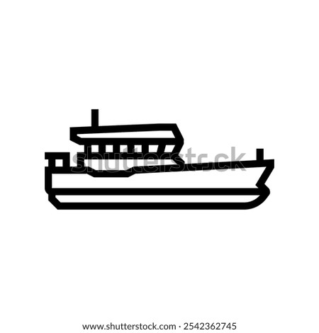 pilot boat ship line icon vector. pilot boat ship sign. isolated contour symbol black illustration