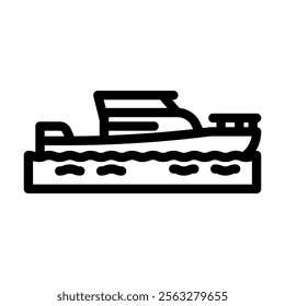 pilot boat ship transport marine line icon vector. pilot boat ship transport marine sign. isolated contour symbol black illustration