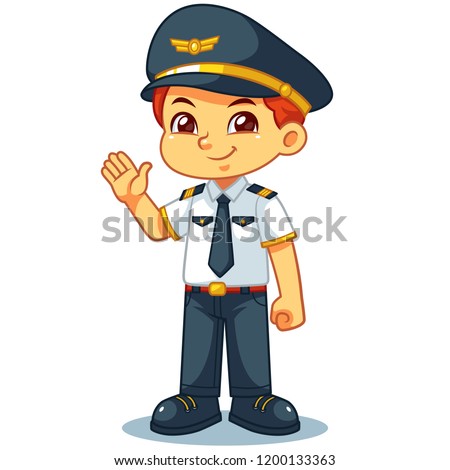 Pilot Boy Friendly Welcoming Pose.