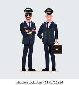 Pilot, capitan .Vector illustration cartoon character