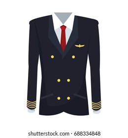 Pilot Captain Aviator Uniform Coat With Golden Badge Wings