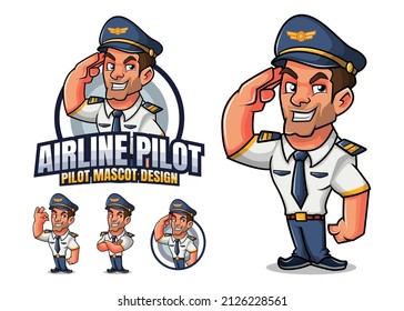 Pilot cartoon character mascot design