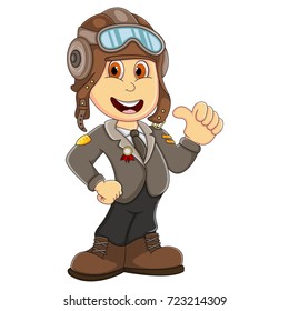 Pilot cartoon vector illustration