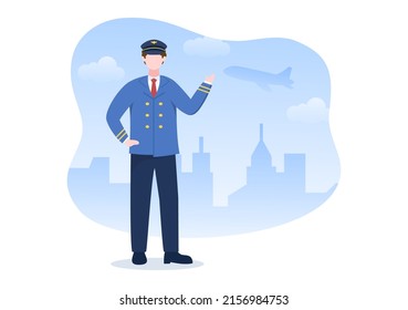 Pilot Cartoon Vector Illustration Airplane Air Stock Vector (Royalty ...