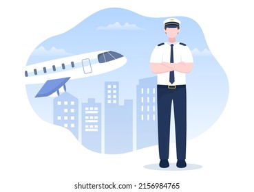 Pilot Cartoon Vector Illustration Airplane Air Stock Vector (Royalty ...