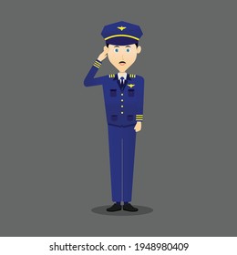 pilot character design with suit set