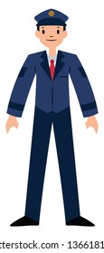 Pilot character vector illustration on a white background