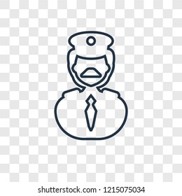 Pilot concept vector linear icon isolated on transparent background, Pilot concept transparency concept in outline style