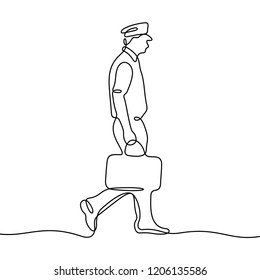 Pilot continuous line illustration