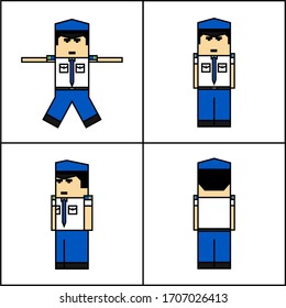 Pilot Design Character Square Vector