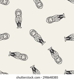 pilot doodle seamless pattern background