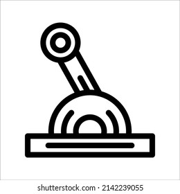 Pilot engine lever linear icon. Airplane equipment. Aviating. Pilots hand. Jet control. Aviation service. Thin line illustration. Contour symbol. Vector isolated outline drawing. Editable stroke