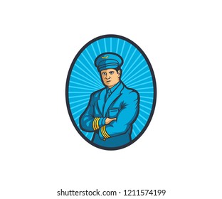 Pilot Esport Mascot logo vector