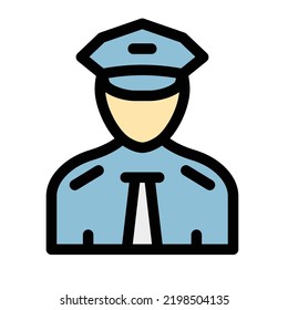 Pilot Fill Vector Icon easily modified

