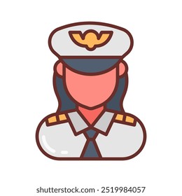 Iconos rellenos de piloto, Ilustración vectorial