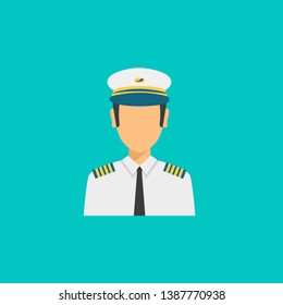 Pilot flat icon air plane crew 