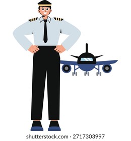 Ilustração multi-colorida plana piloto