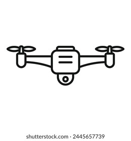 Pilot flight inspection icon outline vector. Drone aerial control. Video filming device