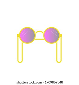Pilot glasses. Sunglasses protect sun on white isolated background.