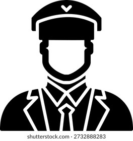Pilot Glyph Vector Icon Design