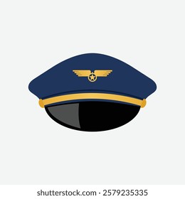 pilot hat with badge illustration