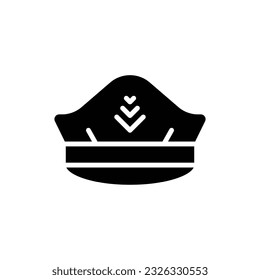 Pilot Hat Filled Icon Vector Illustration
