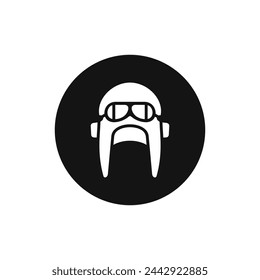 Pilot hat with googles vector icon