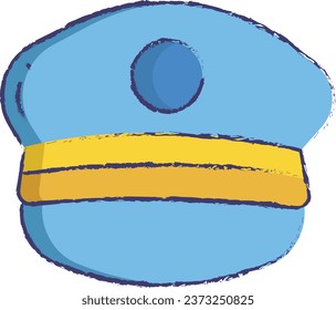 Pilot hat hand drawn vector illustration