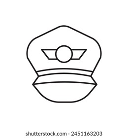 Pilot hat icon design, isolated on white background, vector illustration