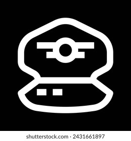 Pilot hat line icon, outline vector sign, linear style pictogram isolated on black background icon design