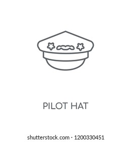 Pilot Hat linear icon. Pilot Hat concept stroke symbol design. Thin graphic elements vector illustration, outline pattern on a white background, eps 10.