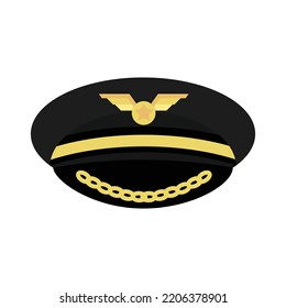 Pilot hat vector cap illustration