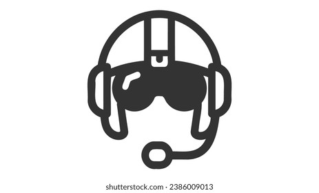 Pilot Helmet Icon. Airforce, Army Symbol - Vector.