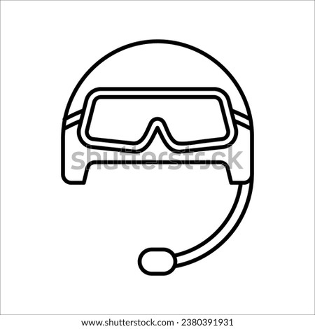 Pilot Helmet Icon. Airforce, Army Symbol - vector illustration on white background