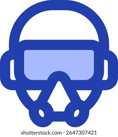pilot helmet icon blue style design