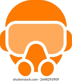 pilot helmet icon dualtone style design