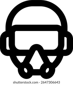 pilot helmet icon outlined style design