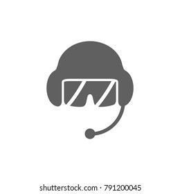 Pilot Helmet Icon Vector